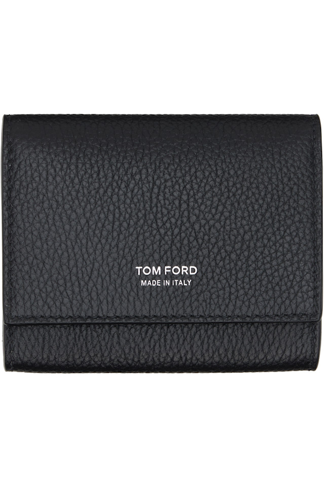 

Тонкий держатель для карт из мягкой зернистой кожи Tom Ford, черный