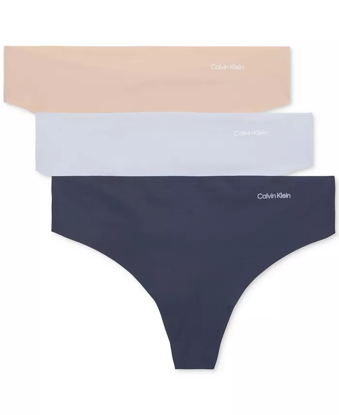 

Женские трусики-стринги Invisibles, комплект из 3 пар QD3558 Calvin Klein, коричневый/бежевый