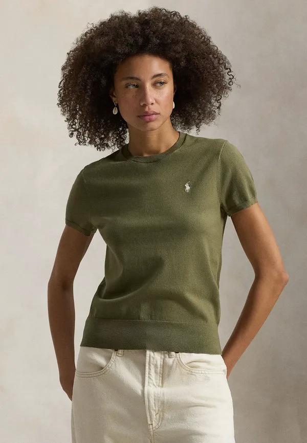 

Свитер с коротким рукавом и круглым вырезом, базовая футболка Polo Ralph Lauren, Willow Green, Зеленый, Свитер с коротким рукавом и круглым вырезом, базовая футболка Polo Ralph Lauren, Willow Green