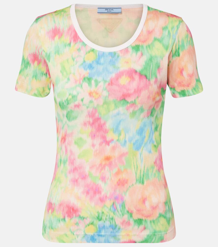 

Футболка из хлопка с принтом Prada, Verde