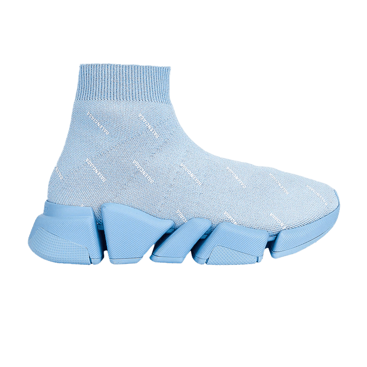 

Кроссовки Balenciaga Speed 2.0 Sneaker 'Allover Logo - Soft Blue', синий