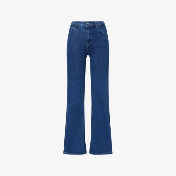 

Классические джинсы с завышенной талией и расклешенным низом Icon Mid-Rise Flared Stretch-Denim Jeans Frame, цвет loner