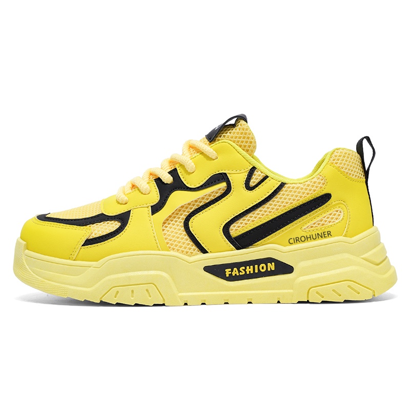 

CIROHUNER Мужские дышащие устойчивые к истиранию низкие повседневные туфли на платформе желтые, цвет Yellow