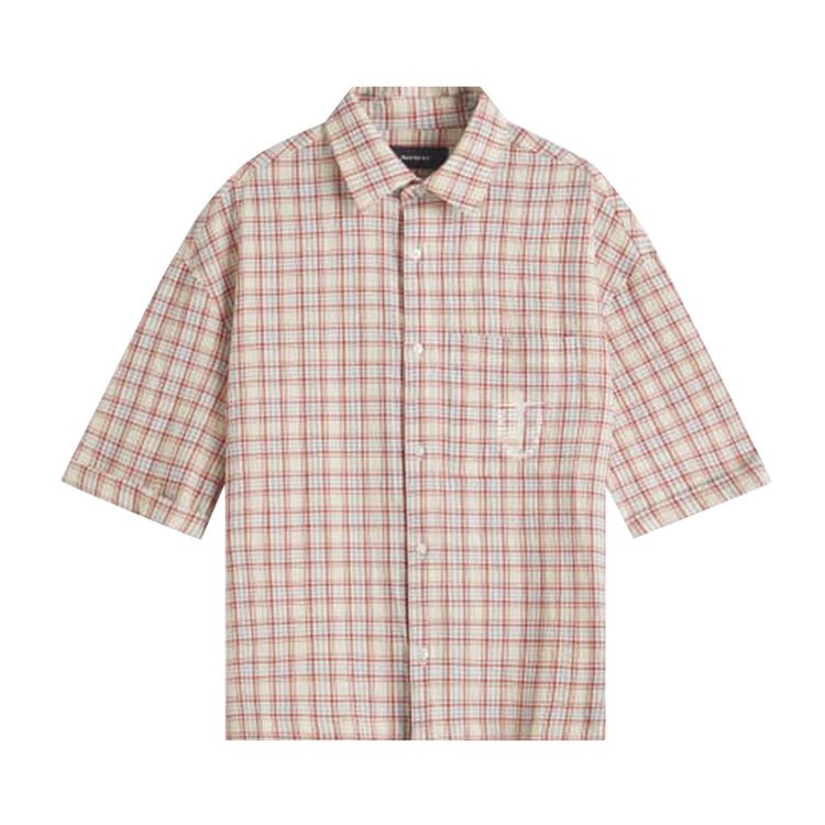 

Рубашка Nahmias Plaid Summerlandum Cropped Short-Sleeve Shirt 'Cherry Plaid Seersucker', красный