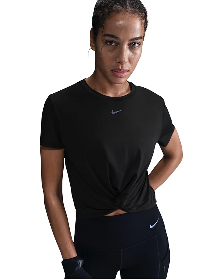 

Топ Nike One Classic Twist Dri-FIT Short Sleeve Top, цвет Black/Black