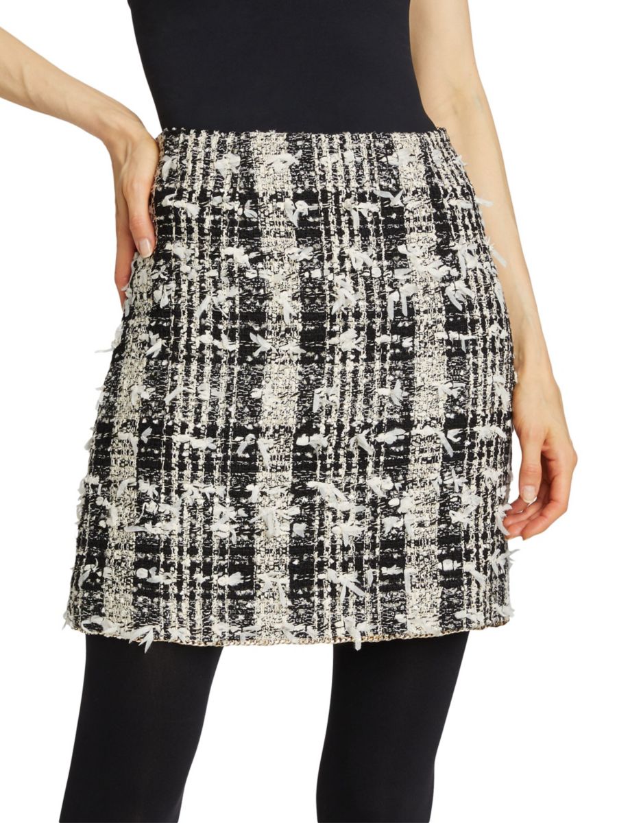 

Мини-юбка из твида в клетку Дюна Kobi Halperin, черный мульти