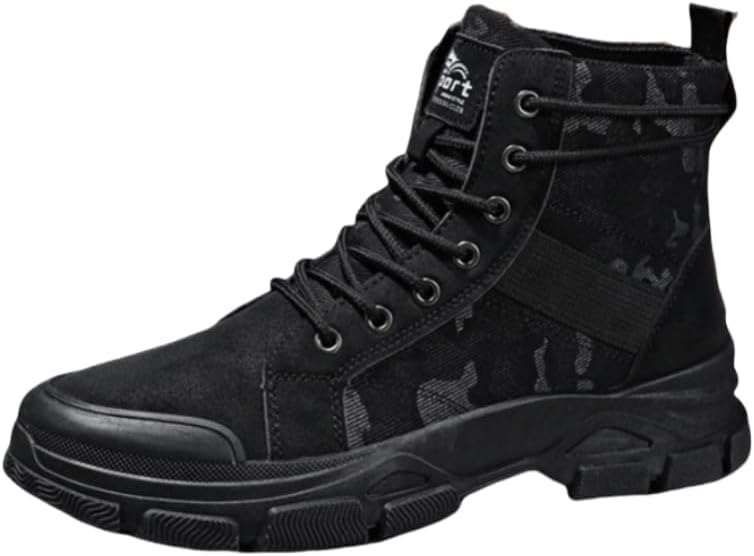 

Удобные мужские защитные обувь для улицы, Износостойкие ботинки средней высоты Hoalox, черный