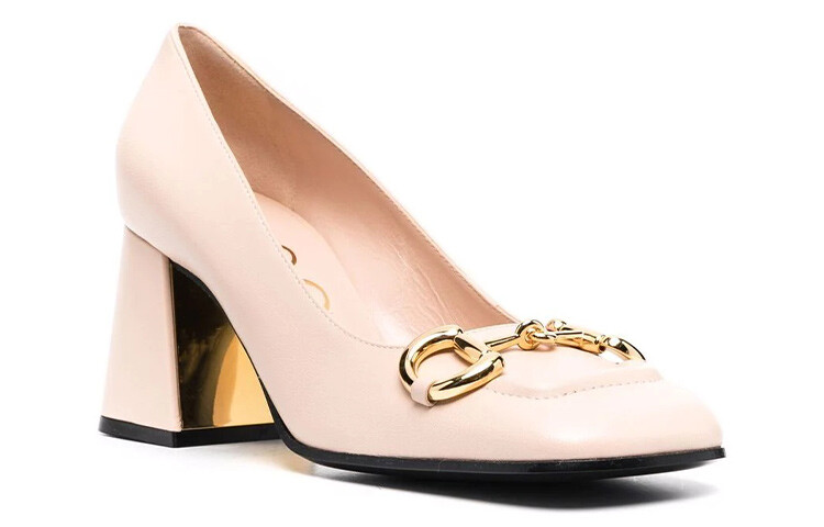 Туфли женские Gucci Horsebit High Heels, розовый — фото 2