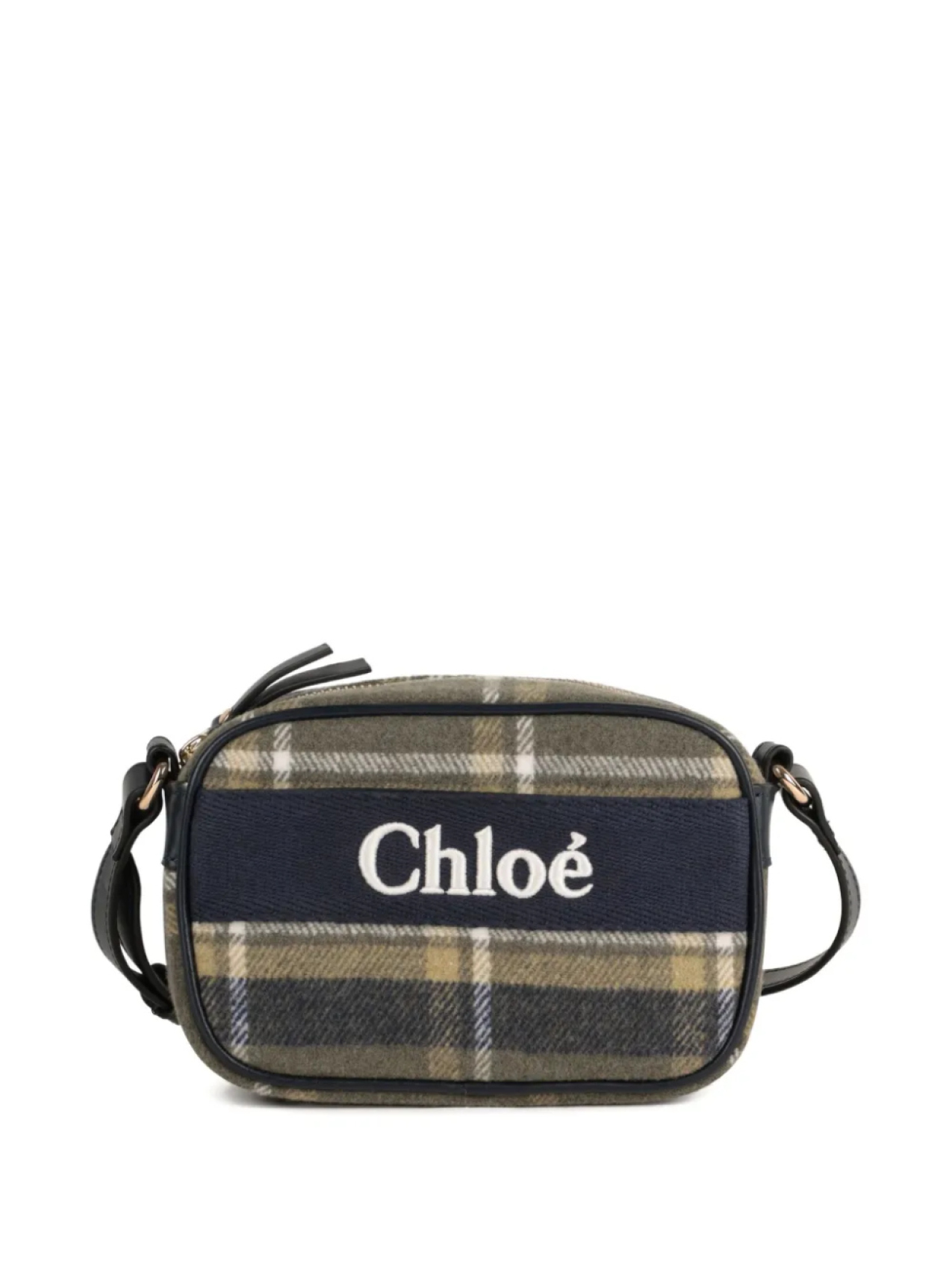 

Chloé Kids клетчатая сумка через плечо, зеленый