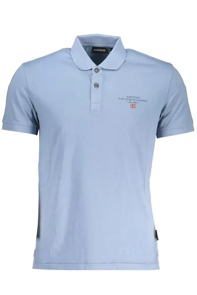 

Мужская рубашка поло из хлопка светло-синего цвета Napapijri
