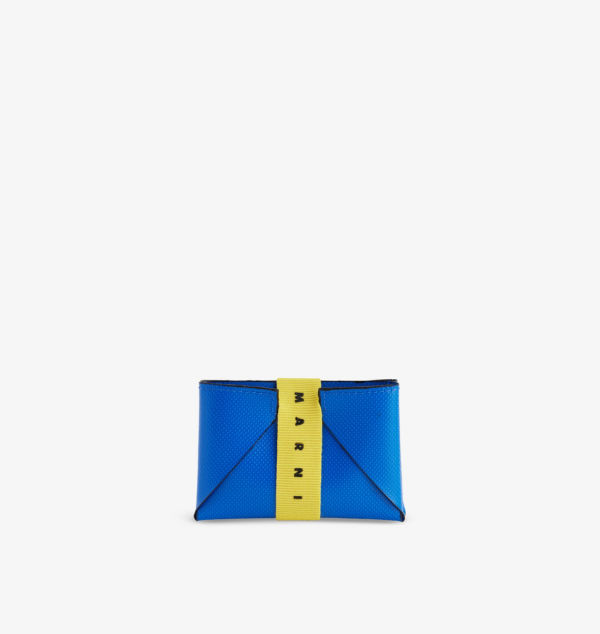 

Кошелек из искусственной кожи с фирменным принтом Marni, цвет royal