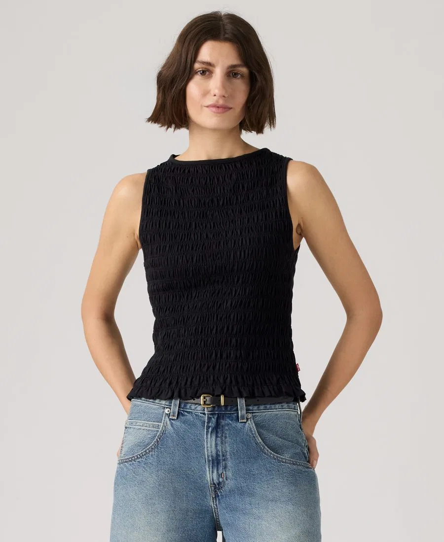 Женская блузка Bella с присборенным вырезом-лодочкой Levi'S, антрацит — фото 2