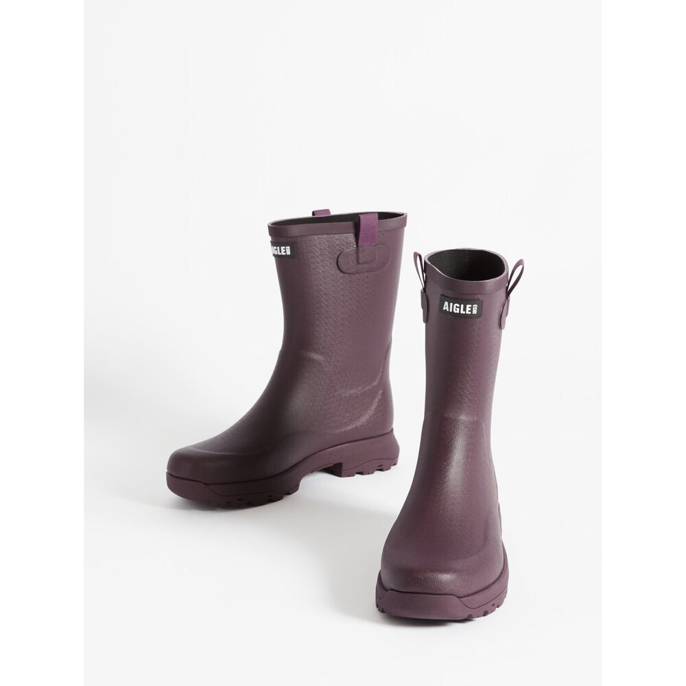 Сапоги женские резиновые Aigle Alya с логотипом, красный — фото 3