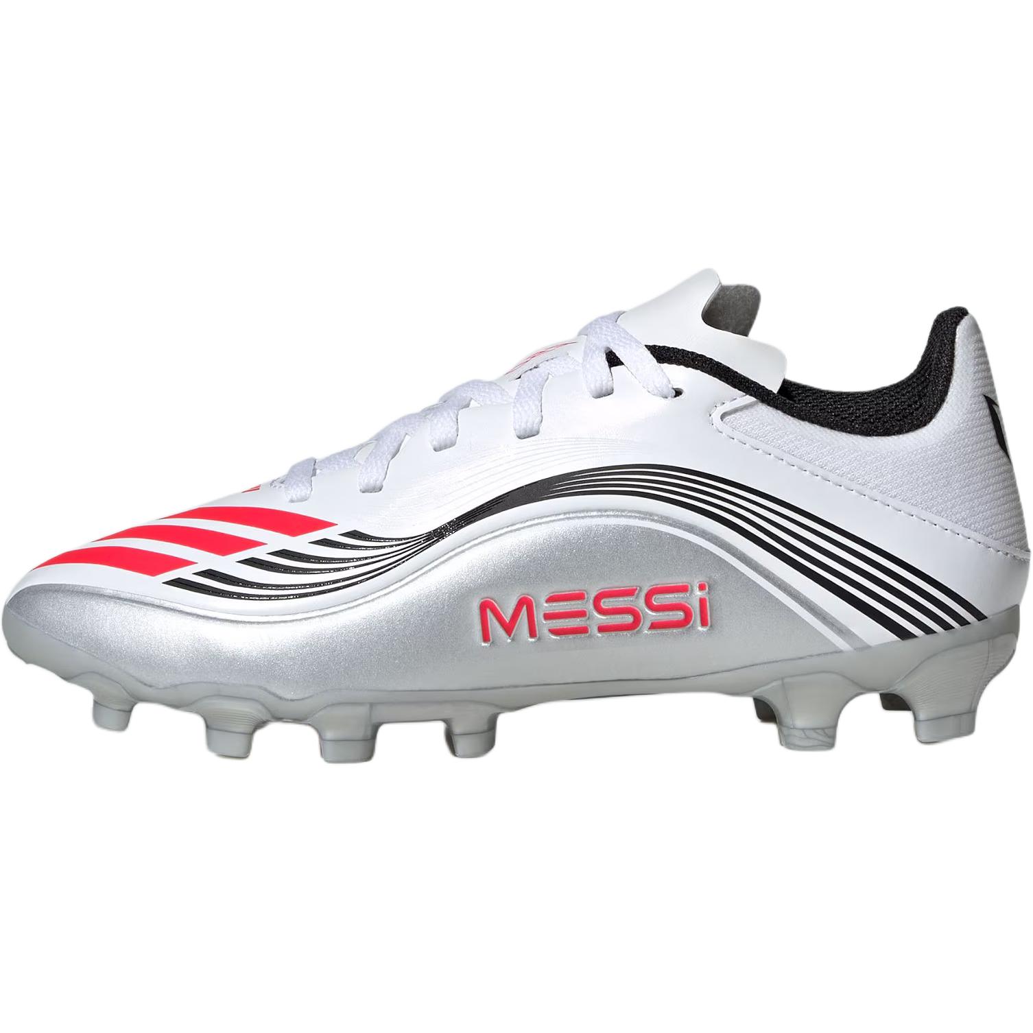 

Футбольные бутсы для детей коллекции F50 Messi Collection с низким верхом, устойчивые к истиранию Adidas, белый/красный/серебряный