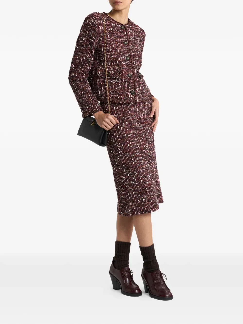 Жакет из твида Etro, красный — фото 2