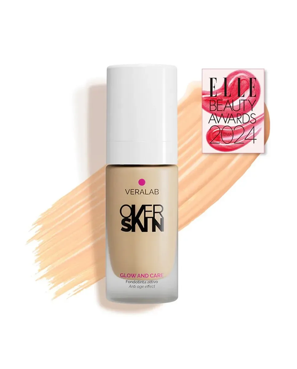 Тональная основа Glow And Care 30 мл Overskin Veralab, 04 Cream — фото 2