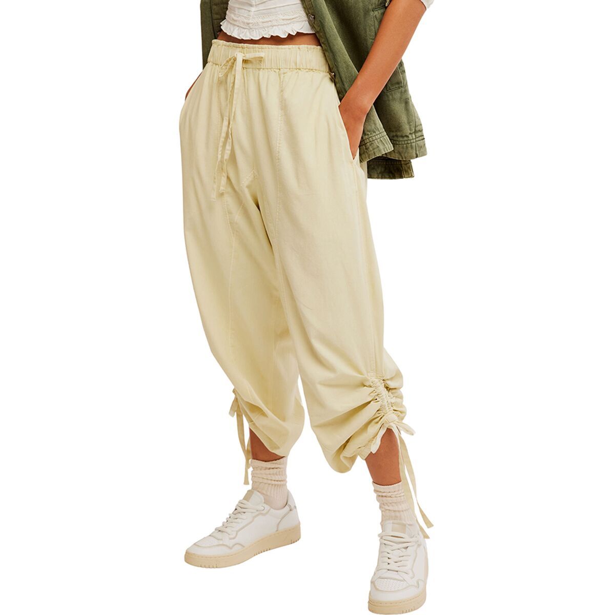 

Хлопковые брюки Hadley poplin Free People, хаки