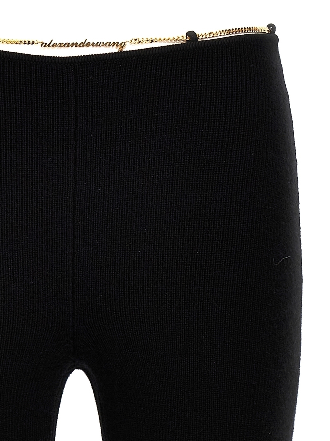 Брюки с цепочкой и золотой именной табличкой Alexander Wang, черный — фото 3