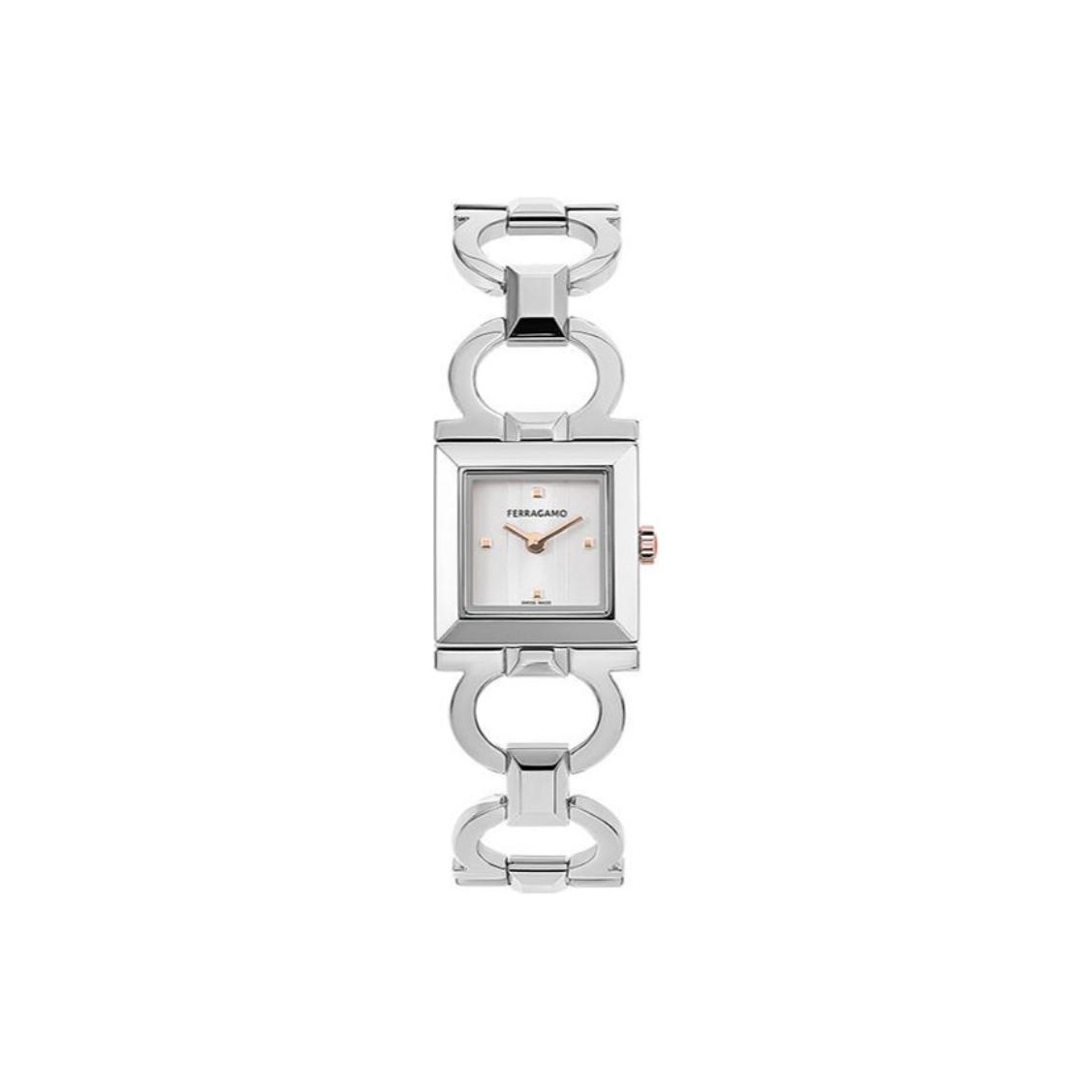 

Ferragamo Часы Double Gancini Square 20mm, White Dial