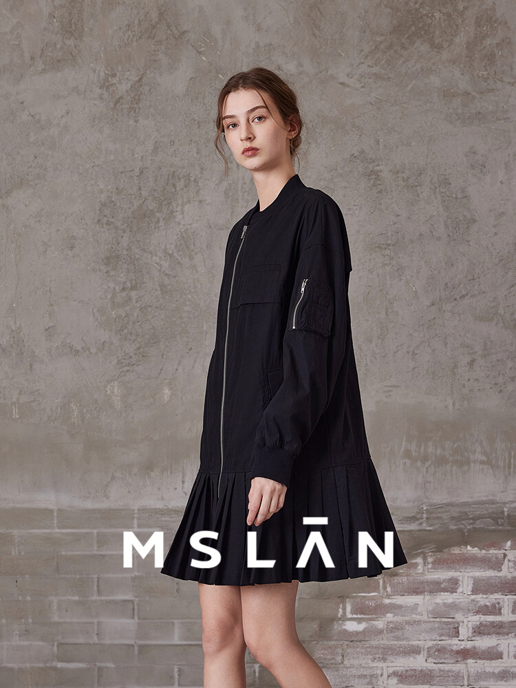 

Платье плиссированное MSlan на молнии, черный