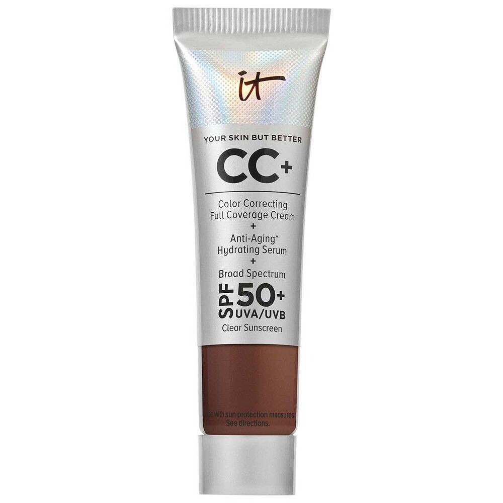 

IT Cosmetics CC+ Крем-основа для коррекции цвета с полным покрытием и SPF 50+, цвет Deep Bronze