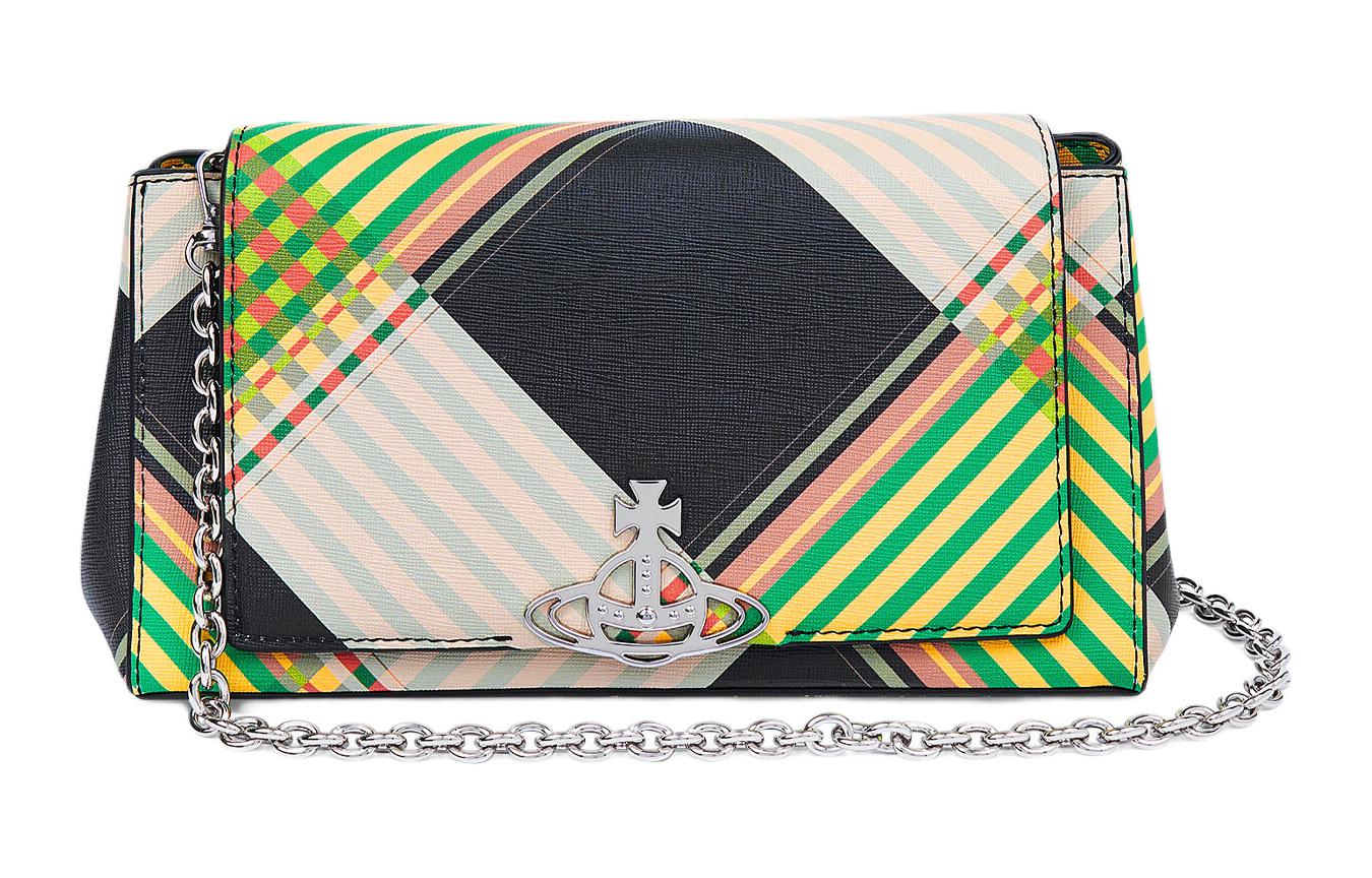 Vivienne Westwood Кожаная сумка через плечо HAZEL, кросс-боди, женская сумка среднего размера зеленый и мультиколор — фото 2