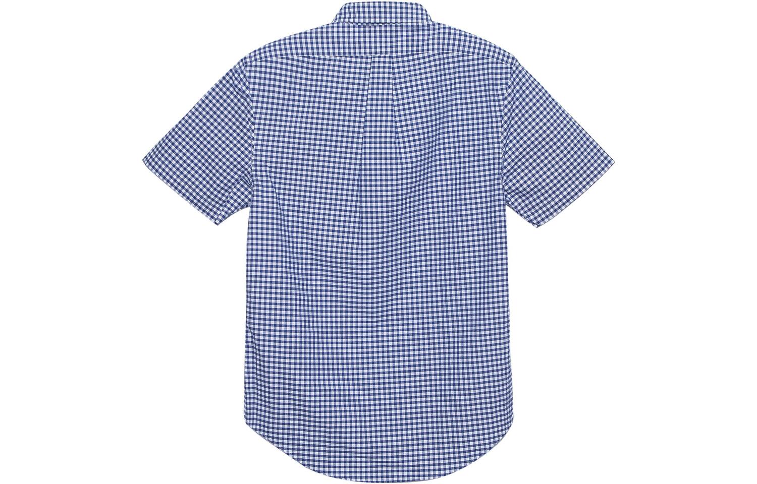Винтажная рубашка из хлопка в клетку Polo Ralph Lauren, синяя — фото 3