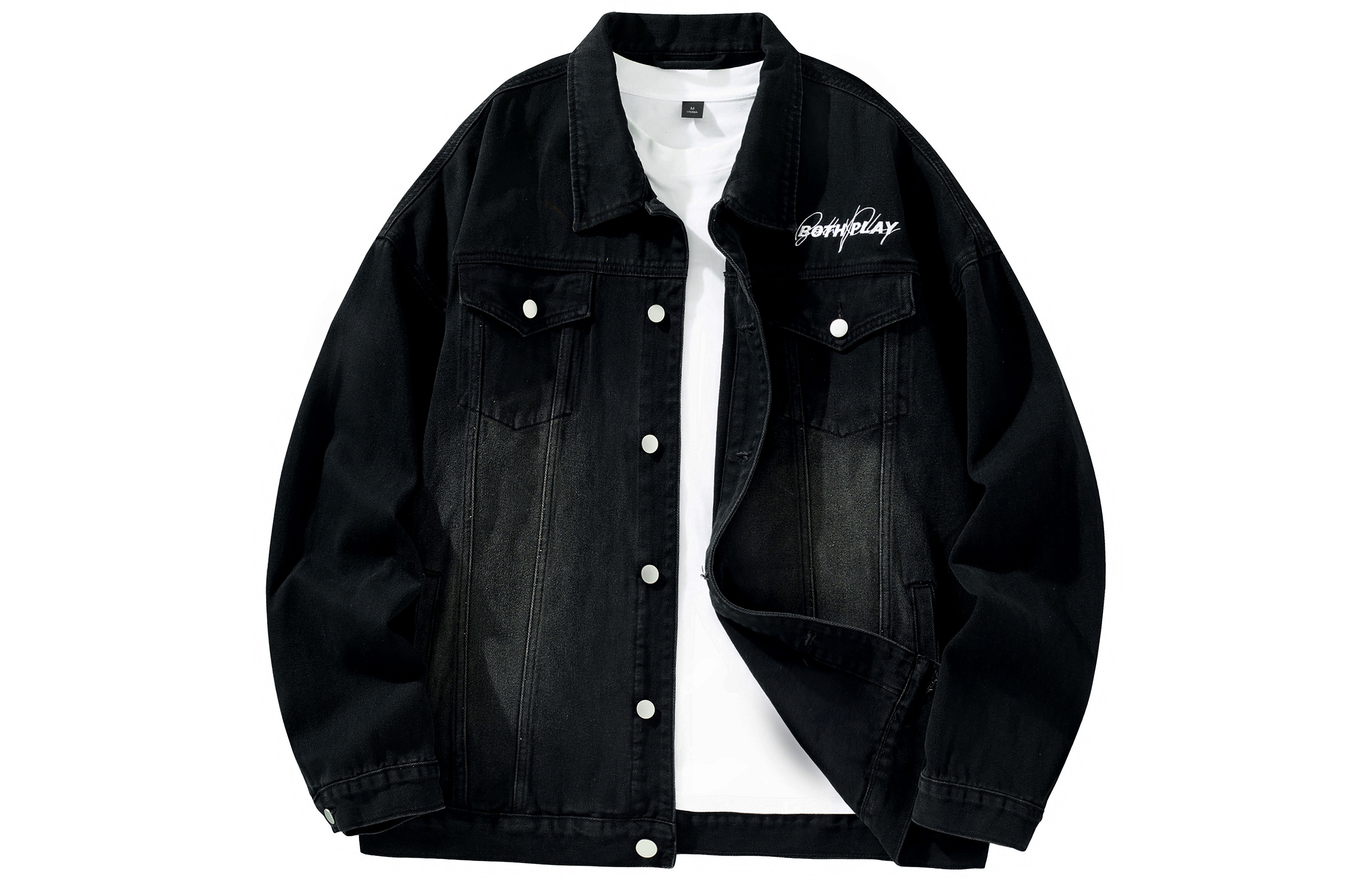 

Джинсовая куртка унисекс BOTH PLAY, Blue Denim Washed White, Белый, Джинсовая куртка унисекс BOTH PLAY, Blue Denim Washed White