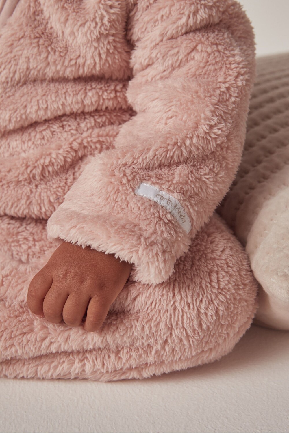 Розовый флисовый комбинезон The White Company, розовый — фото 4