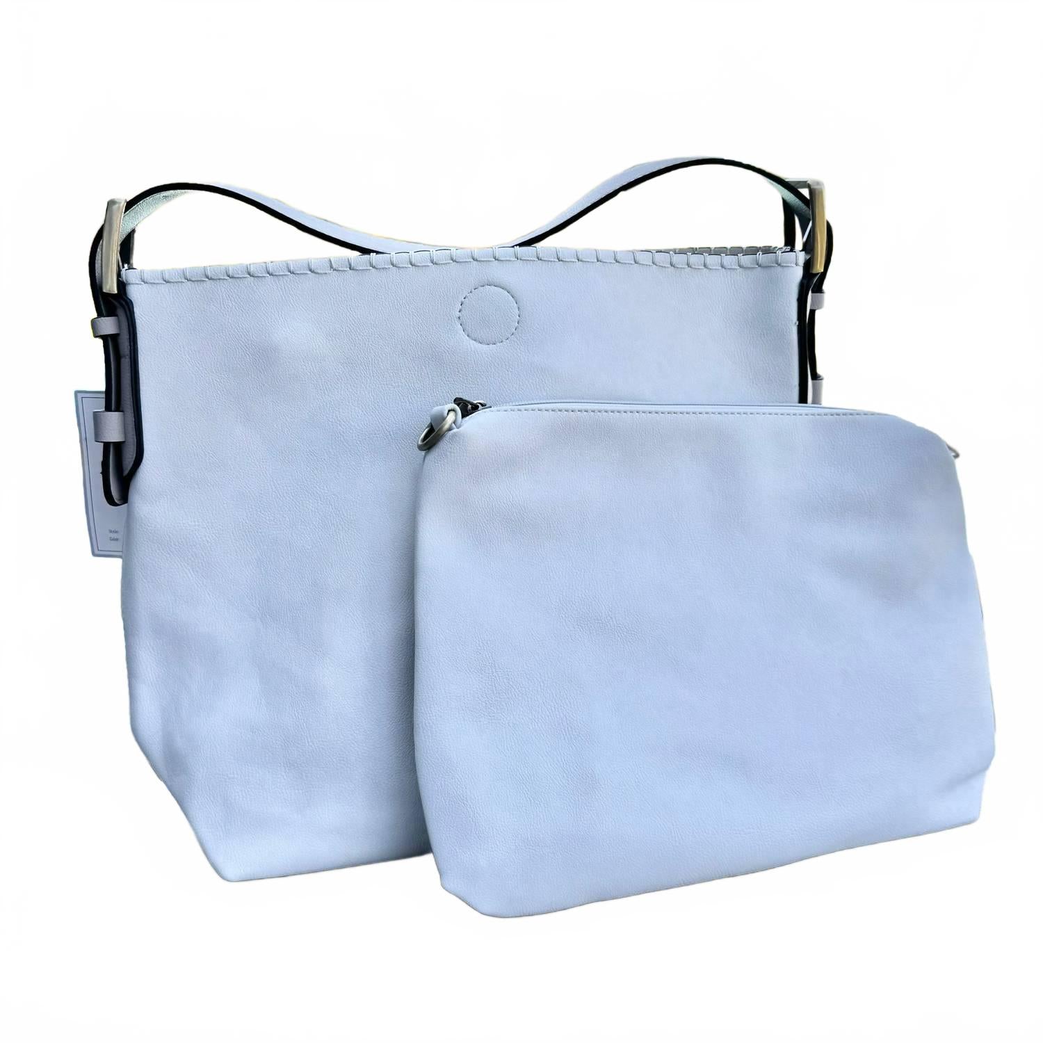 

Женская сумка Alexa Canvas Hobo с карманом в бледно-сером цвете Jen & Co., бледно-серый