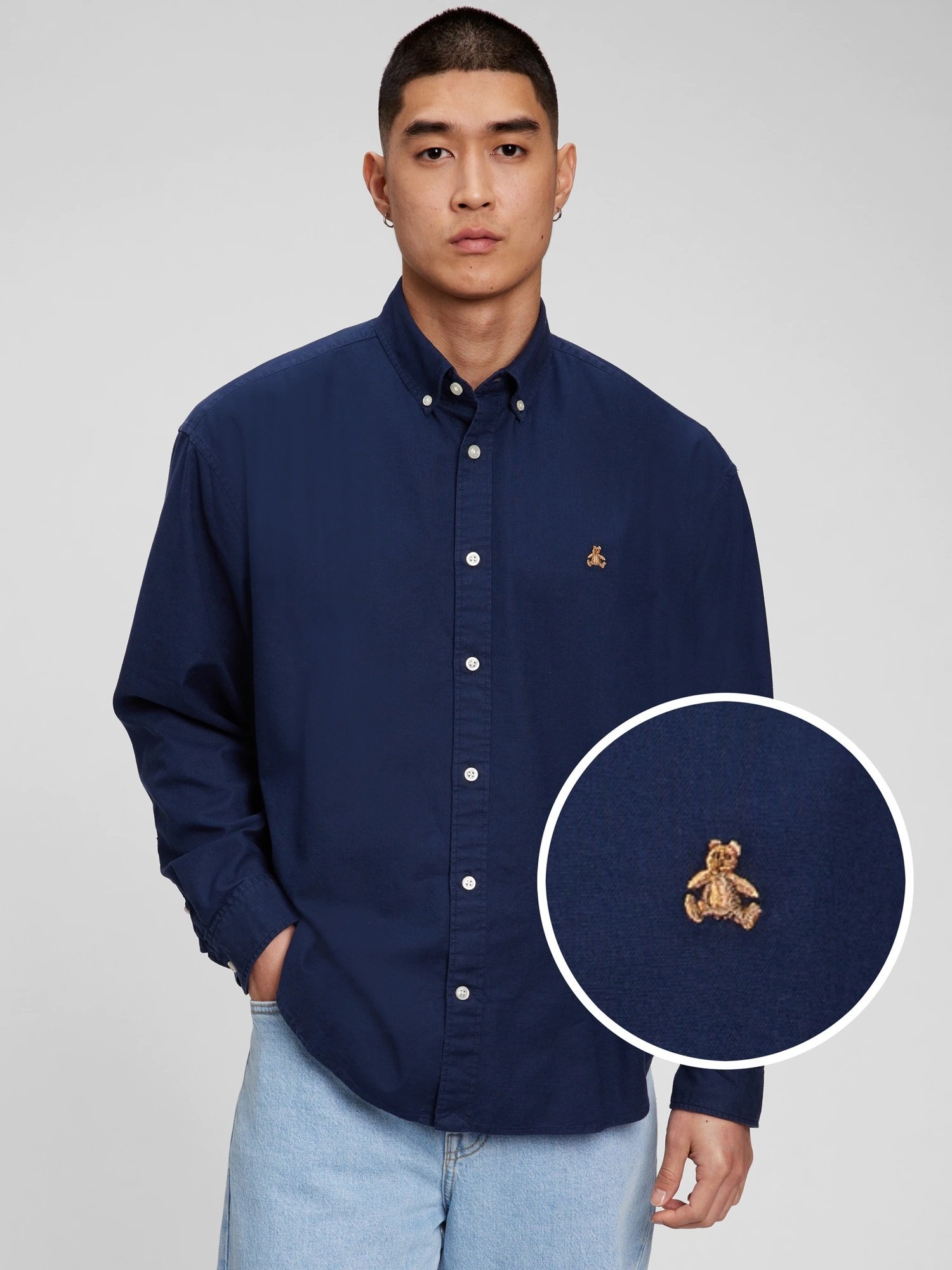 Рубашка «Браннан Беар Оксфорд» (Uнисекс) GAP, TAPESTRY_NAVY