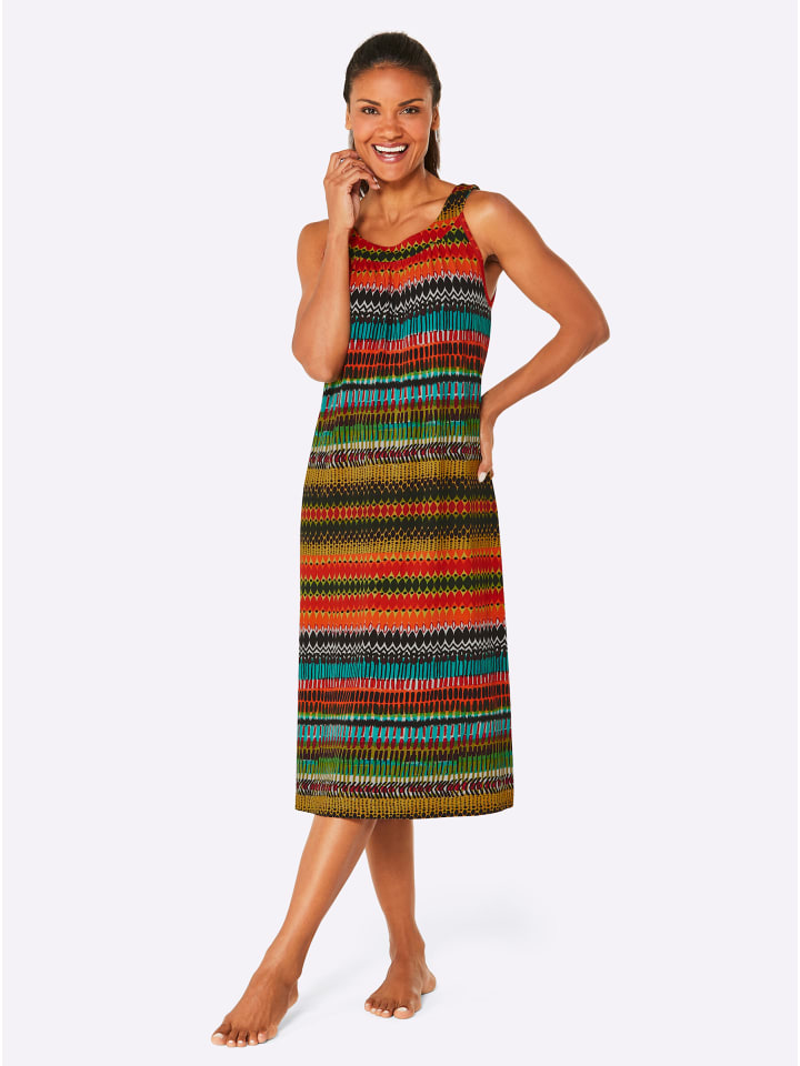 

Летнее платье с принтом верблюжьего и нефритового цветов Ascafa