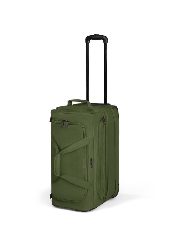 

Дорожная сумка Duffle Essentials на двух колесах, размер 55 см, размер M, с расширяемым отделением, оливкового цвета Redolz