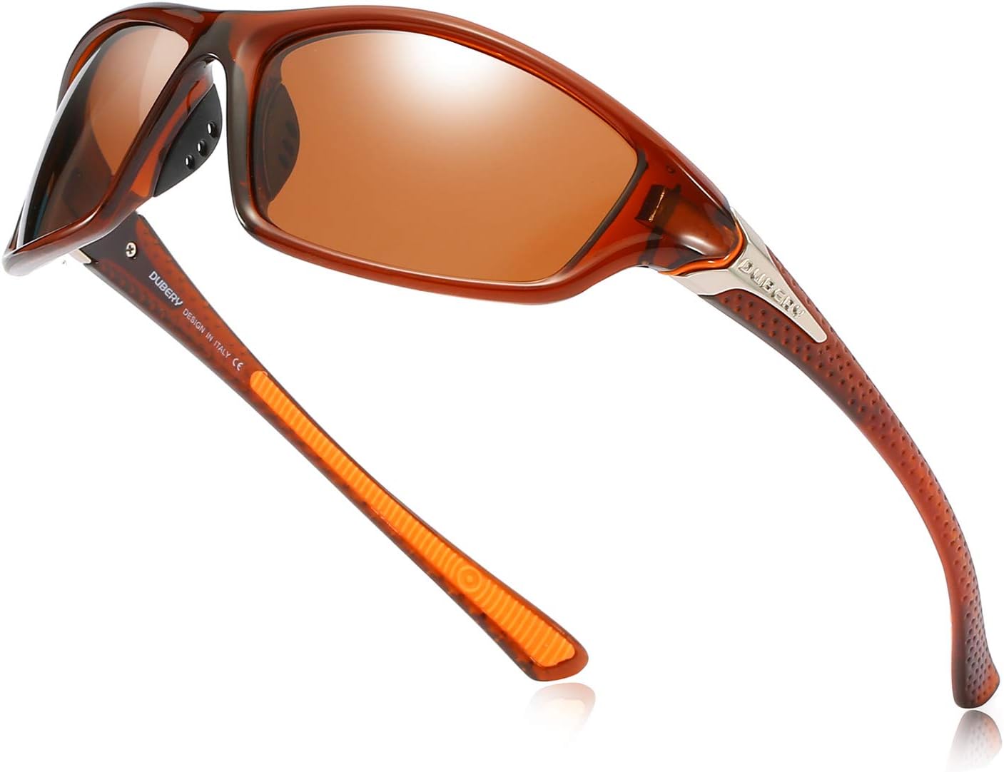 

Мужские спортивные поляризованные солнцезащитные очки DUBERY, 100% защита от УФ-излучения, для вождения, езды на велосипеде, рыбалки, модель D120, A 1-crystal Brown/Brown