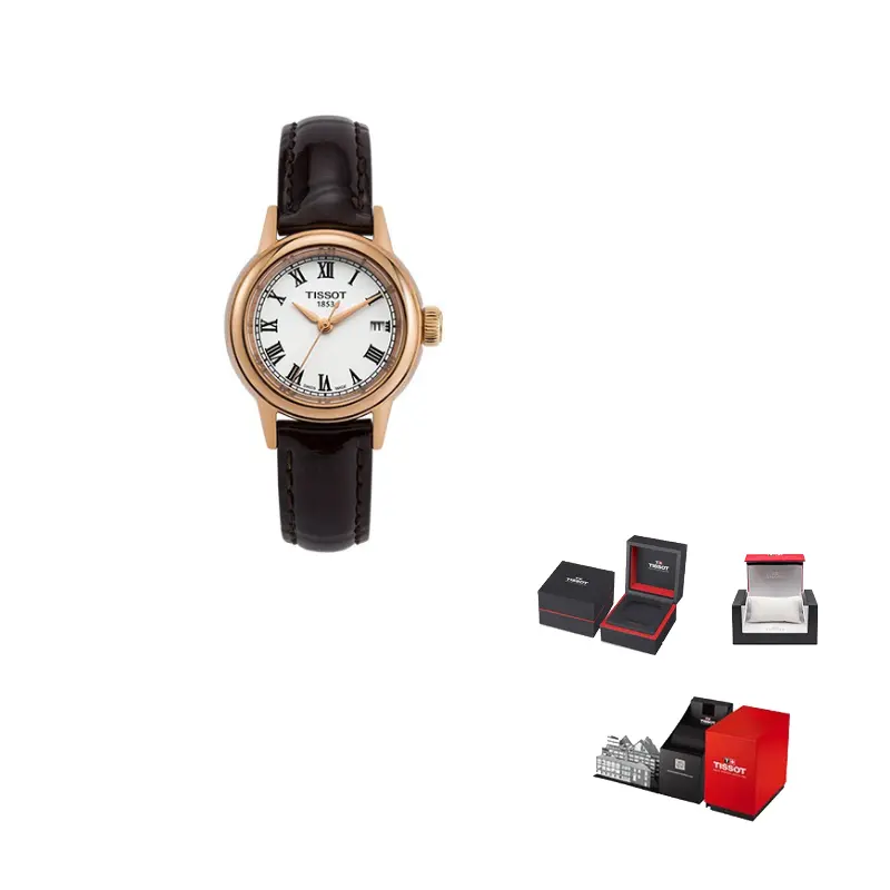 

Часы женские кварцевые Carson Collection 29.5*28.5мм белый циферблат ремешок Leather TISSOT, белый Dial коричневый Strap