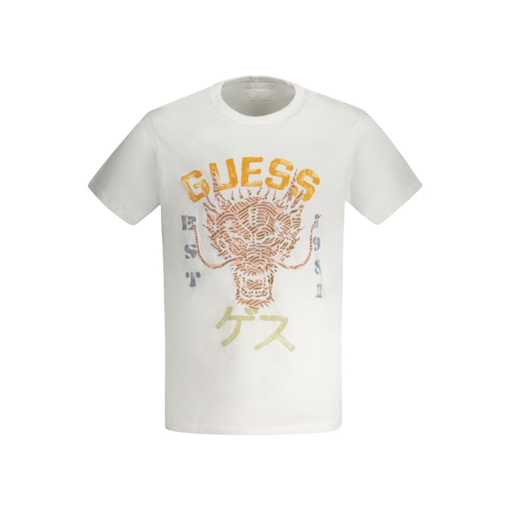 

Белая хлопковая футболка Guess Shoes