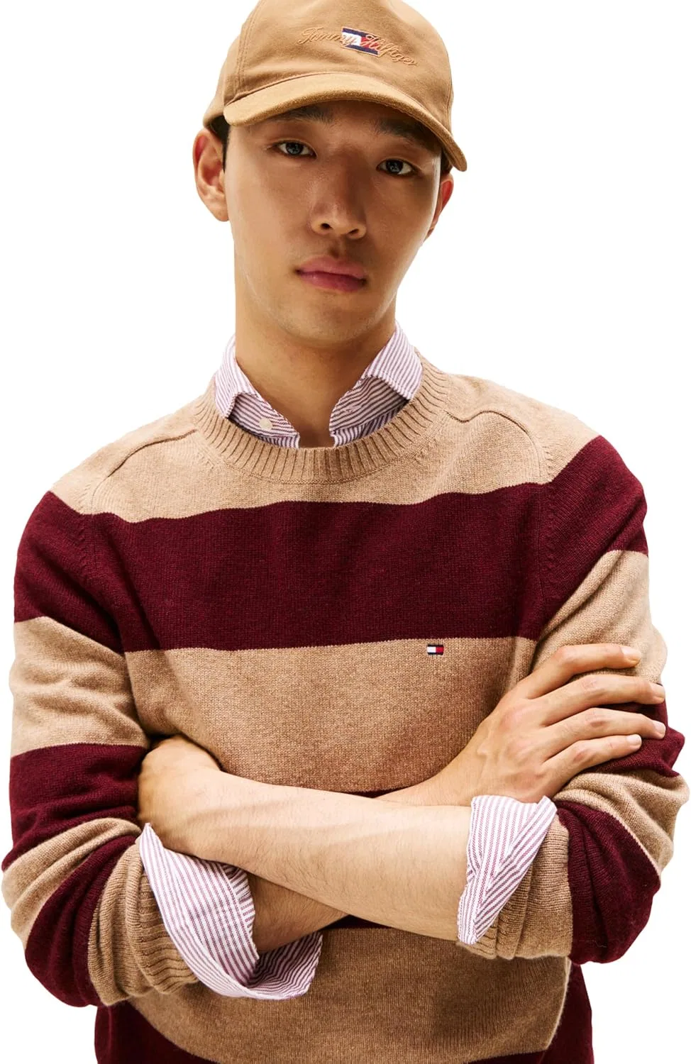 Свитер-пуловер Tommy Hilfiger из кашемира, Safari Canvas Heather/Deep Burgundy Heather — фото 2
