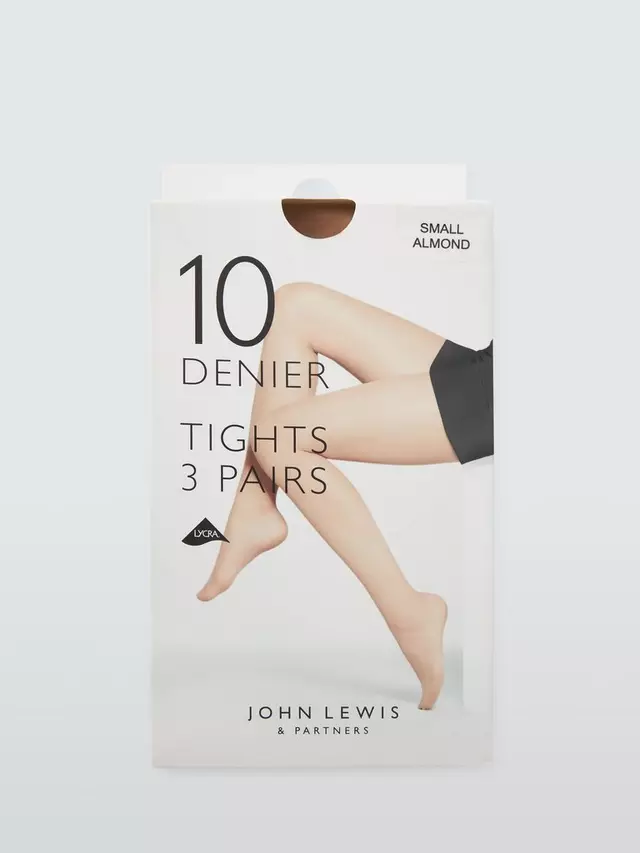 

Тайтсы John Lewis 10 Denier Everyday 3 шт, цвет almond