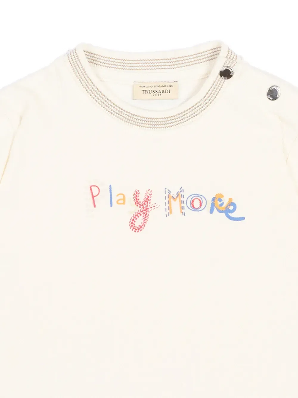 Футболка с логотипом Trussardi Junior, нейтральный — фото 3