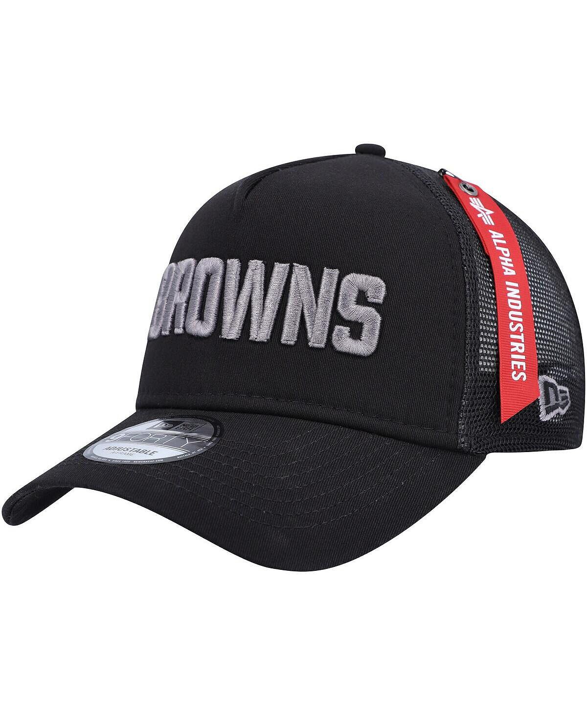 

Черная мужская кепка Trucker Snapback Cleveland Browns A-Frame x Alpha Industries 9FORTY New Era