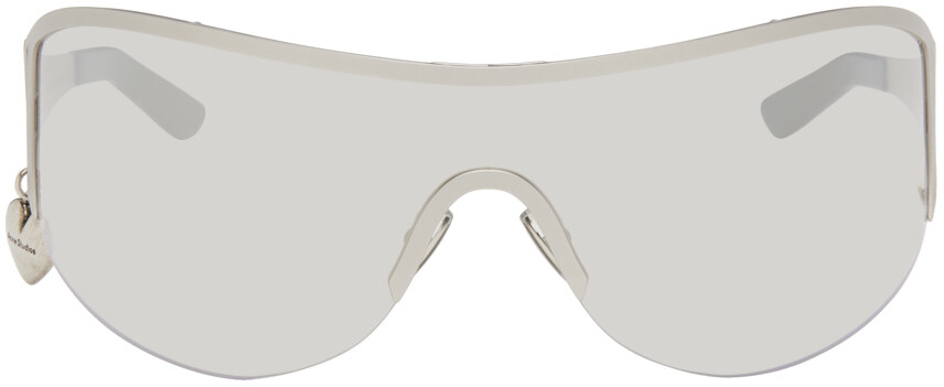 

Солнцезащитные очки в серебристой металлической оправе Acne Studios, Silver/Transparent