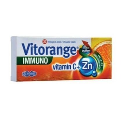 

Vitorange Immuno Витамин C + цинк 30 жевательных таблеток Uni-Pharma