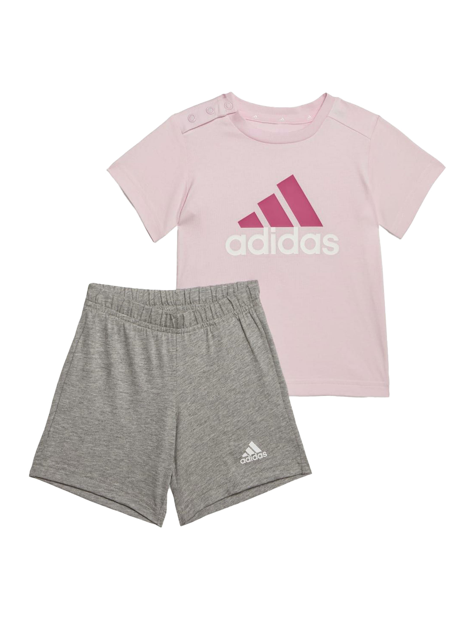 

Хлопковый комплект Adidas Essentials для девочки, розовый/серый