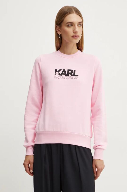 

Хлопковая толстовка Karl Lagerfeld, розовый