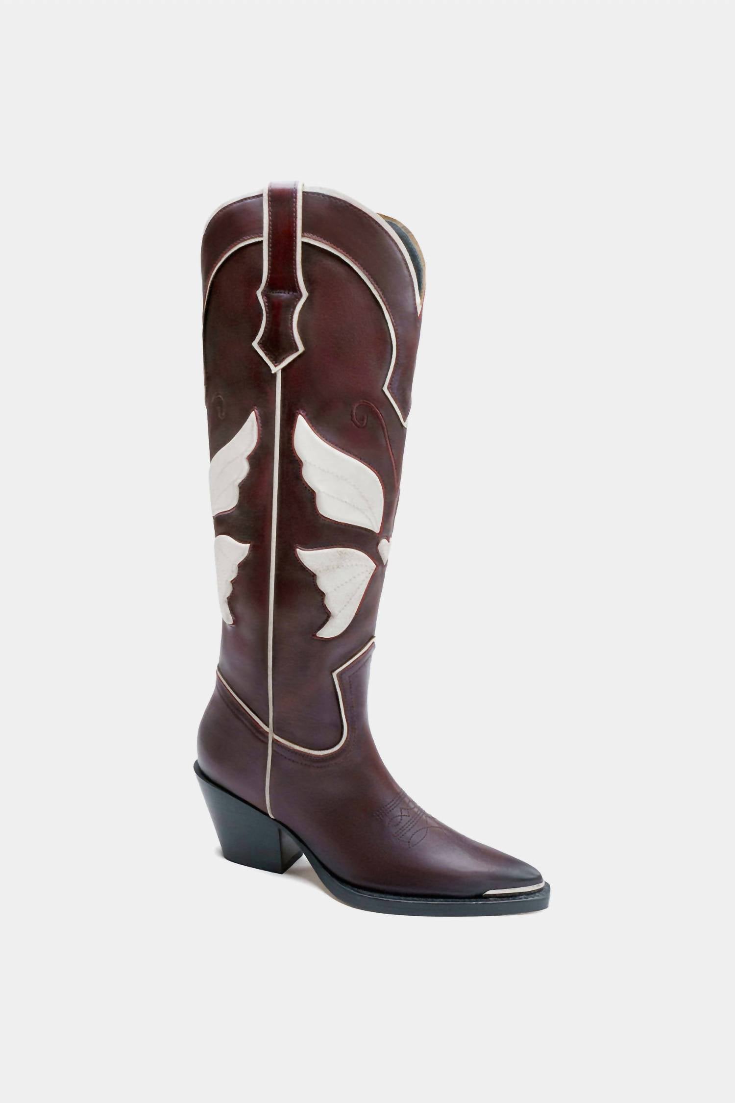 Женские кожаные вестерн-ботинки бордовые Dante Shoes — фото 2