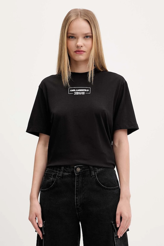 

Хлопковая футболка Karl Lagerfeld Jeans, черный