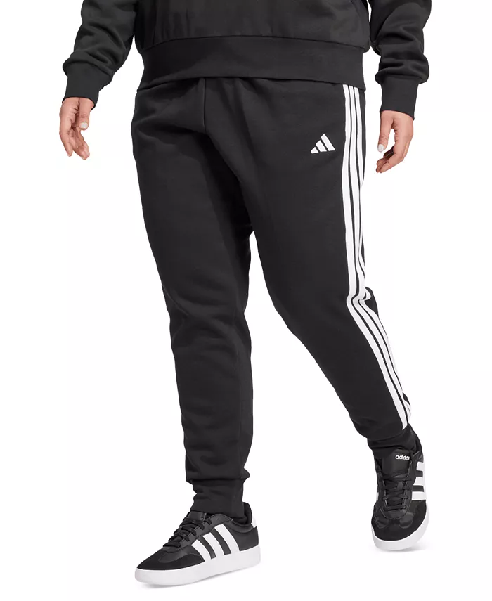 

Узкие флисовые брюки с тремя полосками Plus Size Essentials adidas, черный