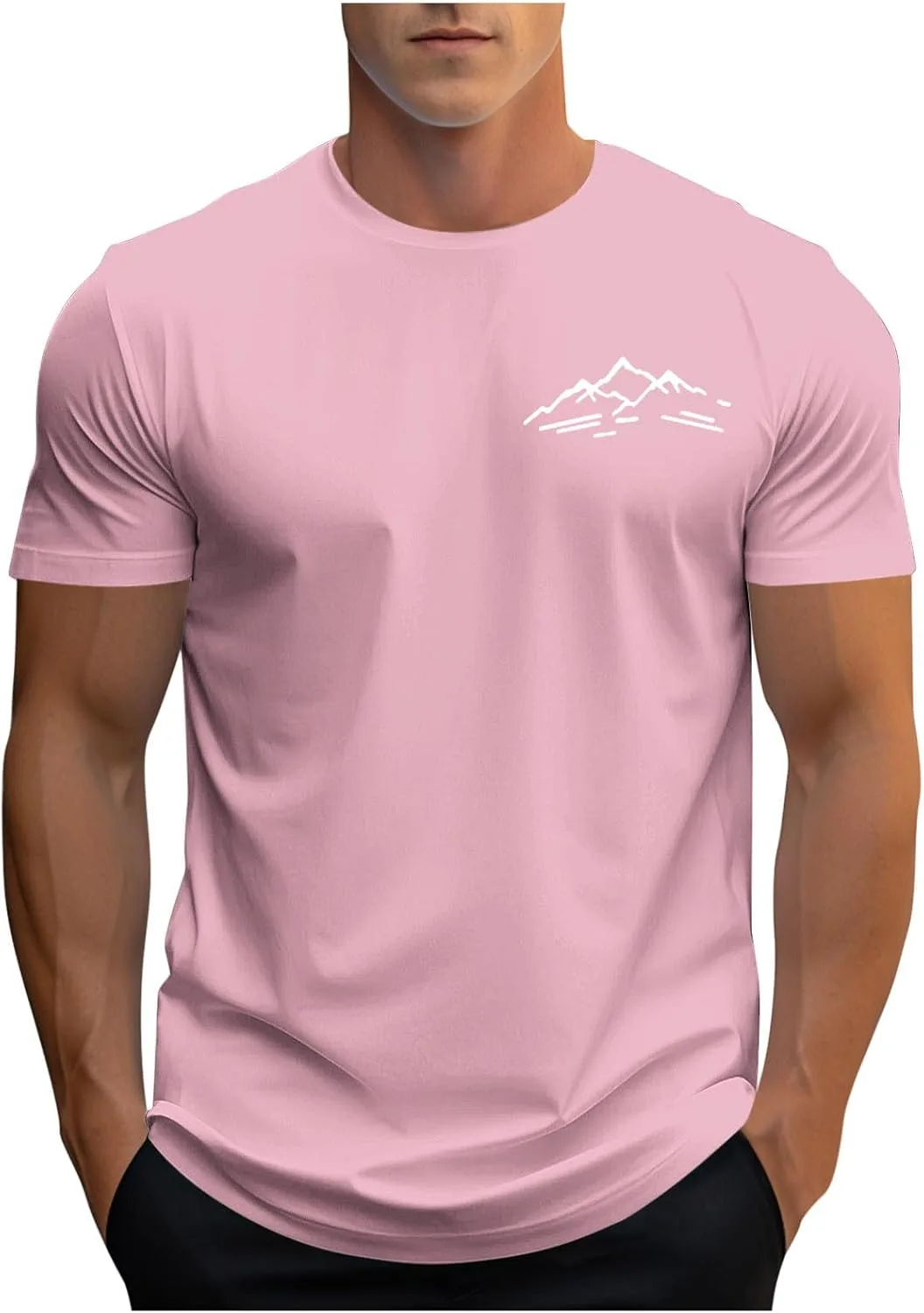 

Мужская футболка с горным принтом, летняя, хлопковая Sdeycui