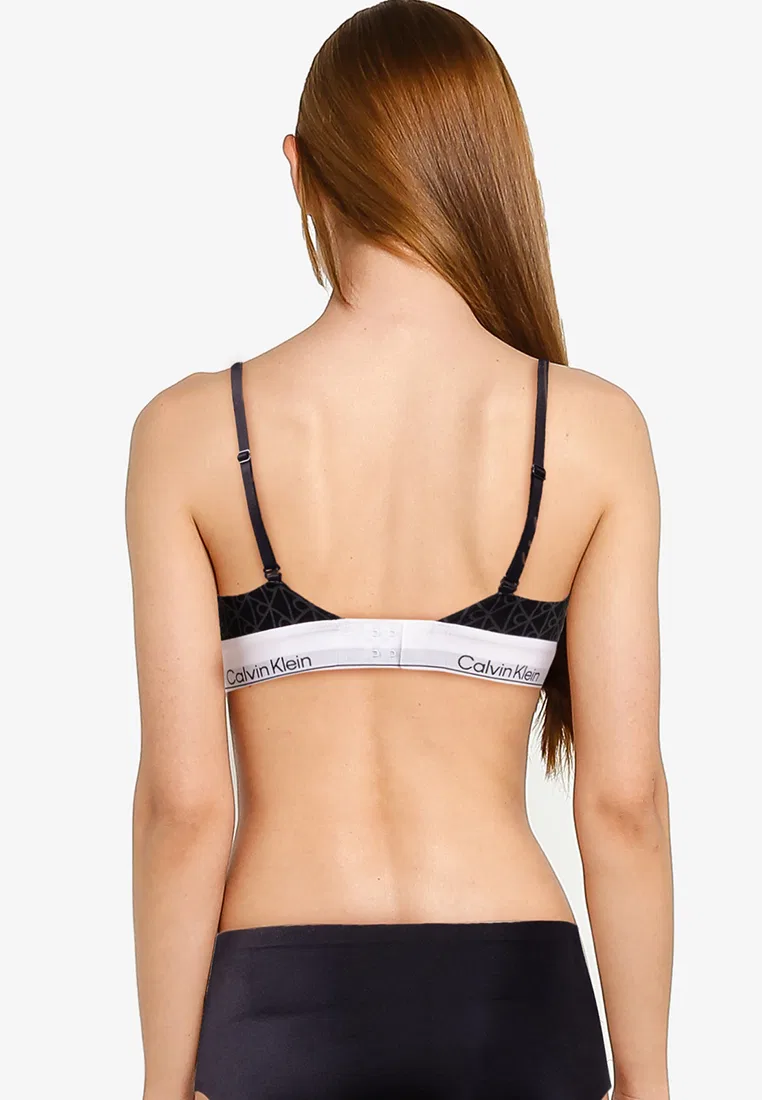 Трусы треугольные, lightly lined, Calvin Klein, черный/серый — фото 2