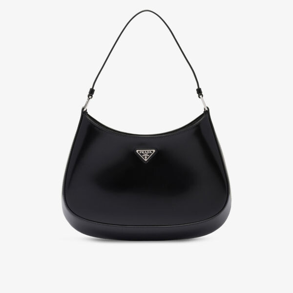 

Сумка на плечо Cleo из матовой кожи с металлической пластинкой Prada, черный